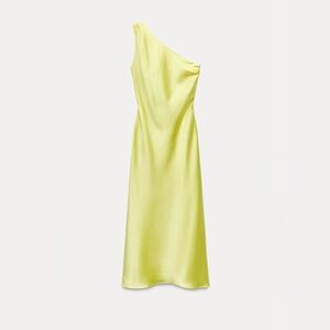 Zara One Shoulder Satin Dress